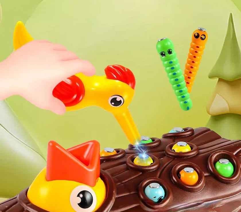 Children Woodpecker Catch Worms Toy Toddler Kids Magnetic Games