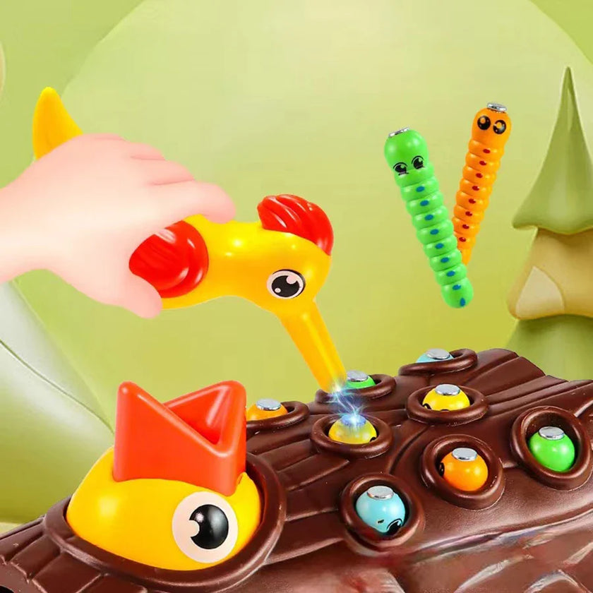 Children Woodpecker Catch Worms Toy Toddler Kids Magnetic Games