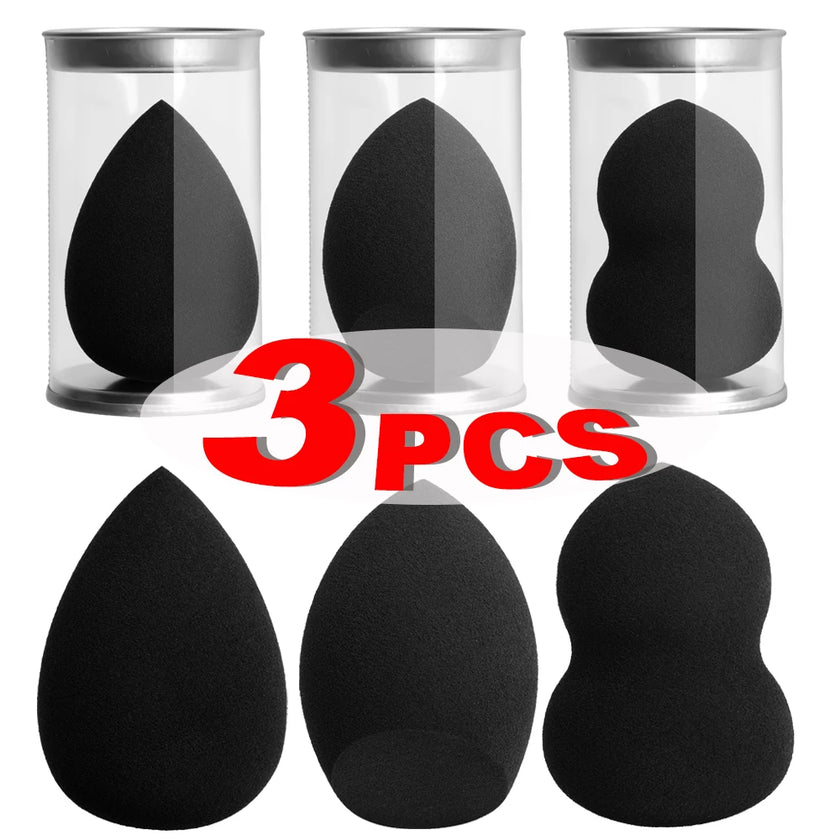 1Pcs Black Makeup Sponge Puff Beauty Egg Face Foundation Powder Cream Sponges Cosmetic Puff Powder Puff Makeup Beauty Tools