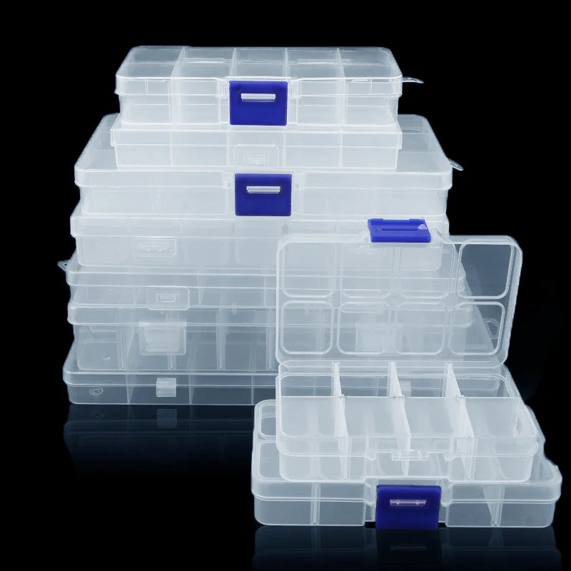 6 10 15 24 Grids Home Storage Organization Plastic Storage Box Eco-Friendly Jewelry Earring Screw Holder Case Display Organizer