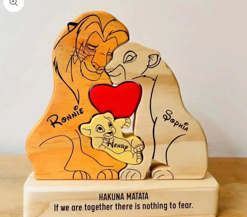 Puzzle Wooden Lion Puzzle Home Decor Thanksgiving Christmas Warm Gifts