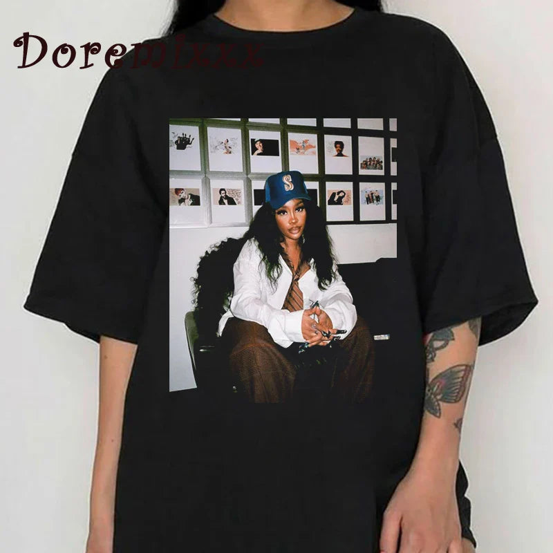 -shirt Hip Hop Rapper Women Clothes Cotton Man Short Sleeve