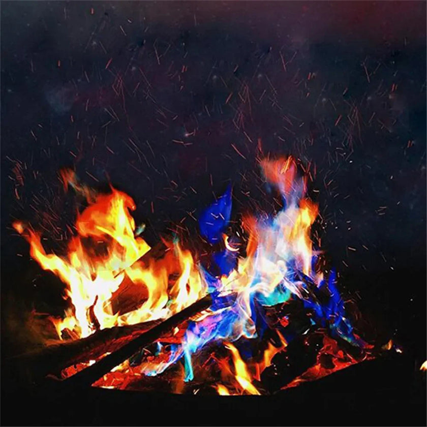 30g Bonfire Pyrotechnics Magic Trick Party Fireplace Colorful Magic Fire Happy Fire Camping Hiking Recreation Outdoor Gadgets