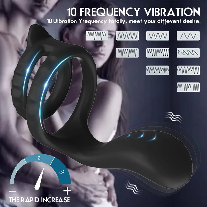 Sensualex Men Novelty Toys Delayed Ejaculation Vibrate Penis Rings Cock Ring Men Chastity Cage Sex Toy Couple Men'