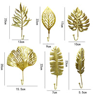 Hanging Storage Rack Home Decoration Bathroom Organization Leaf Shape Wall Hanger For Towel Clothes Gold/Green Nordic Style