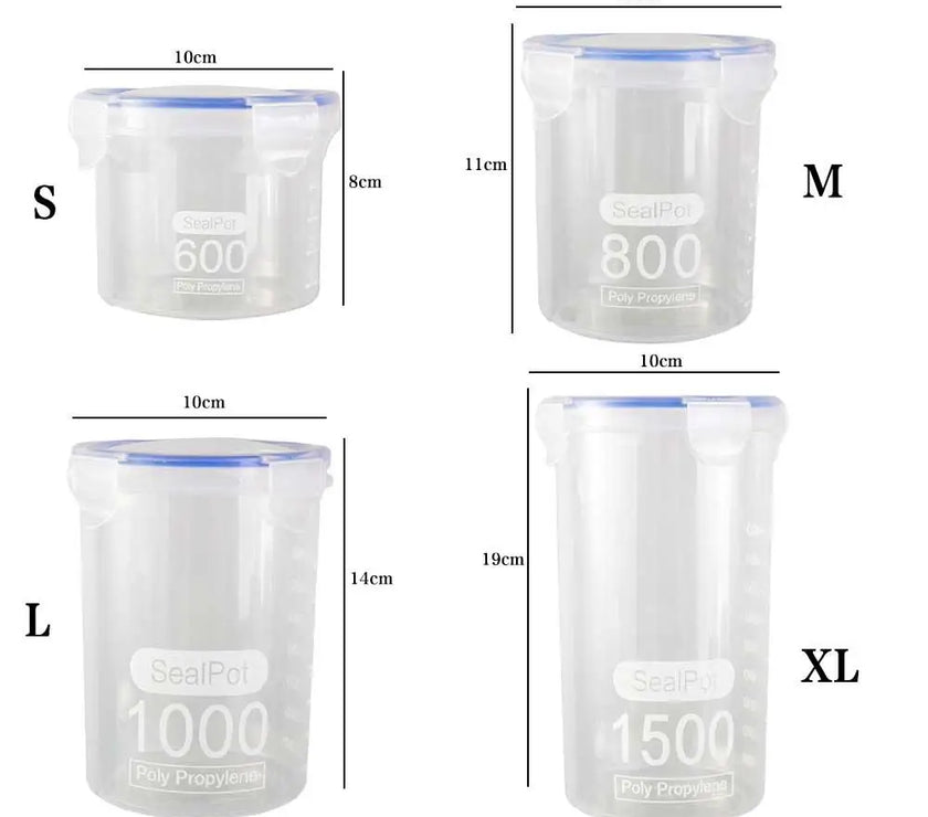 Durable Airtight Food Sealed Boxes Cylindrical Leakproof Sugar Flour Nut Food Container Home Organization Supplies