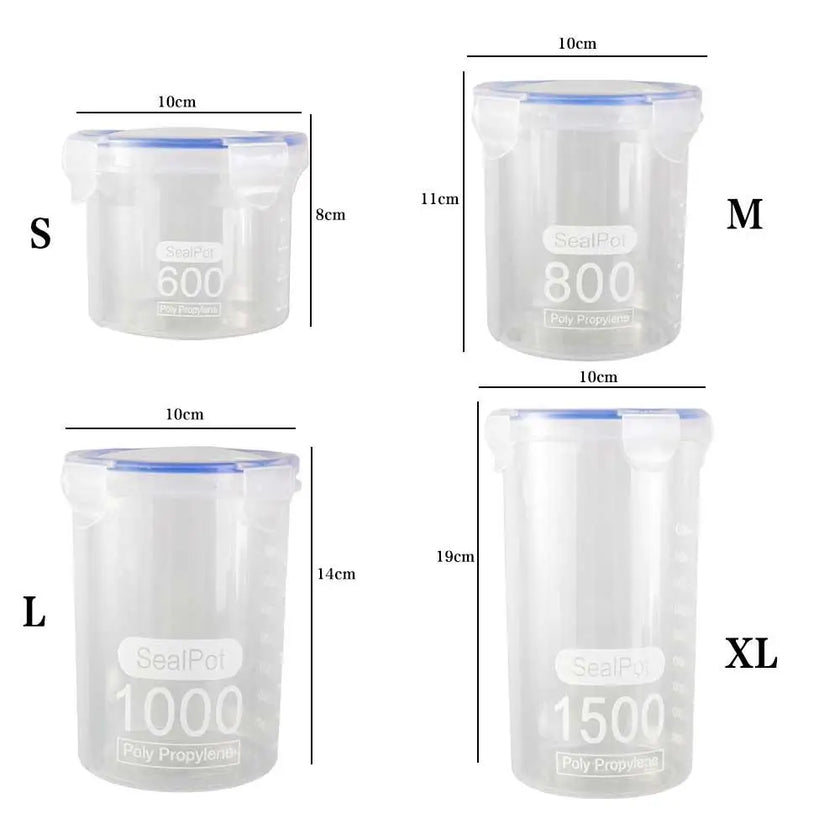 Durable Airtight Food Sealed Boxes Cylindrical Leakproof Sugar Flour Nut Food Container Home Organization Supplies