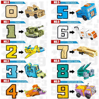 Assemble Number Robots Transformation Toys Building Blocks 20PCS Action Figure Deformation Toy Car for Boy Baby Kids Toddler