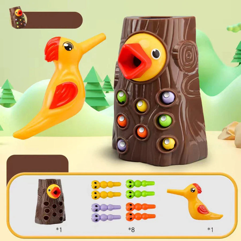 Children Woodpecker Catch Worms Toy Toddler Kids Magnetic Games