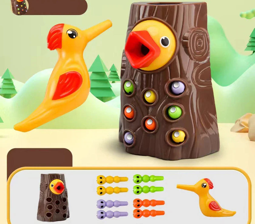 Children Woodpecker Catch Worms Toy Toddler Kids Magnetic Games