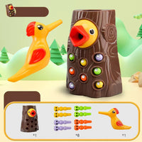 Children Woodpecker Catch Worms Toy Toddler Kids Magnetic Games