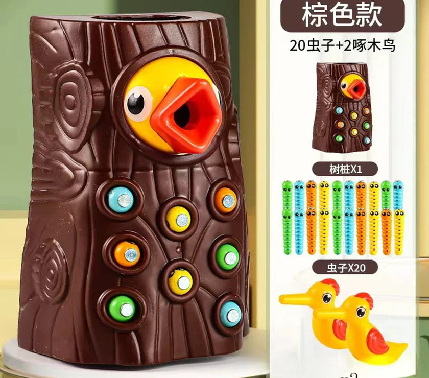 Children Woodpecker Catch Worms Toy Toddler Kids Magnetic Games