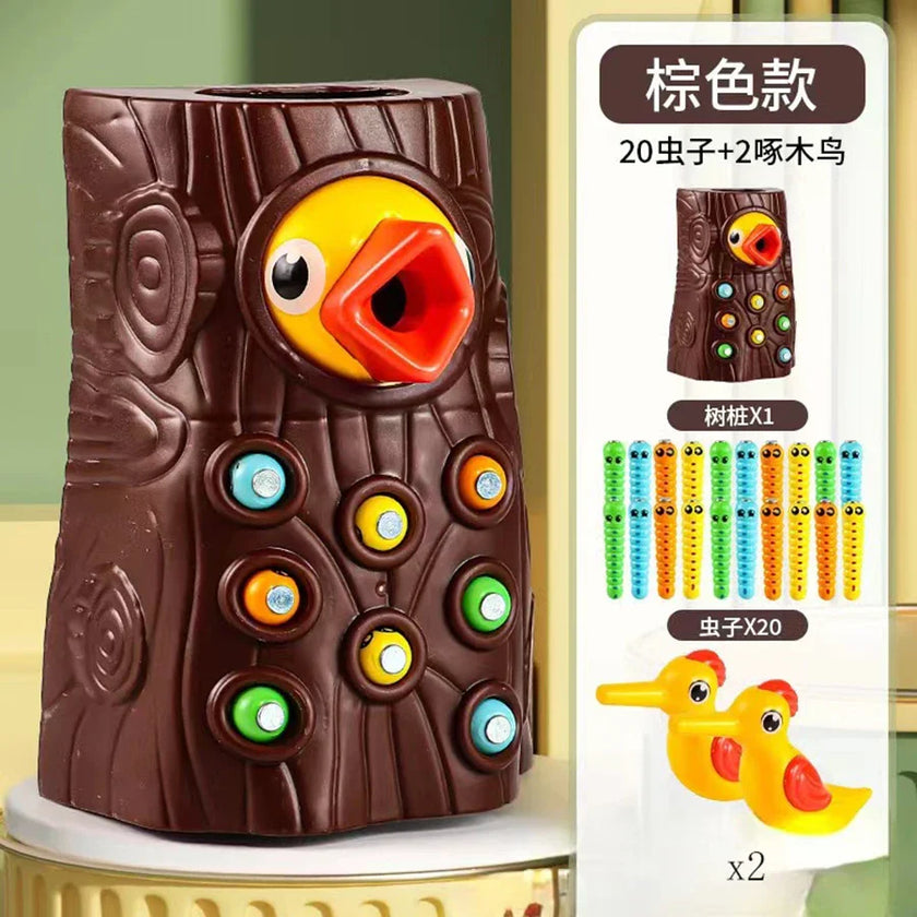 Children Woodpecker Catch Worms Toy Toddler Kids Magnetic Games