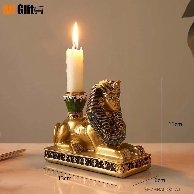 ancient egyptian idol candles holder enhances