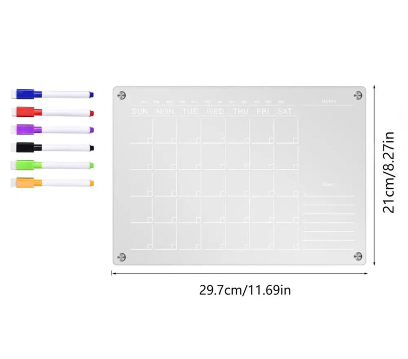 Monthly Board Calendar Monthly Board Reusable Magnetic Fridge Calendars with Scratch-proof Boards Marker Pens Stay Organized