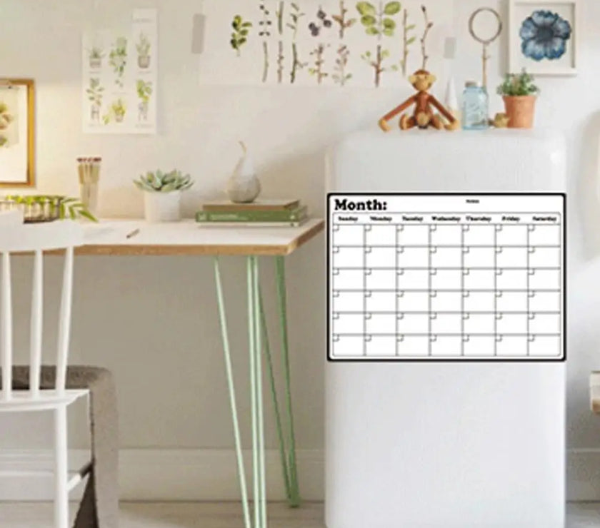 Magnetic Fridge Calendar Whiteboard with Dry-erase Marker Erasable Refrigerator Weekly Planner Magnetic Calendar calendario
