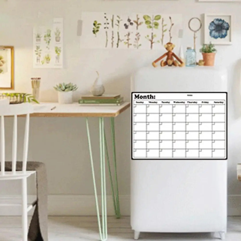 Magnetic Fridge Calendar Whiteboard with Dry-erase Marker Erasable Refrigerator Weekly Planner Magnetic Calendar calendario