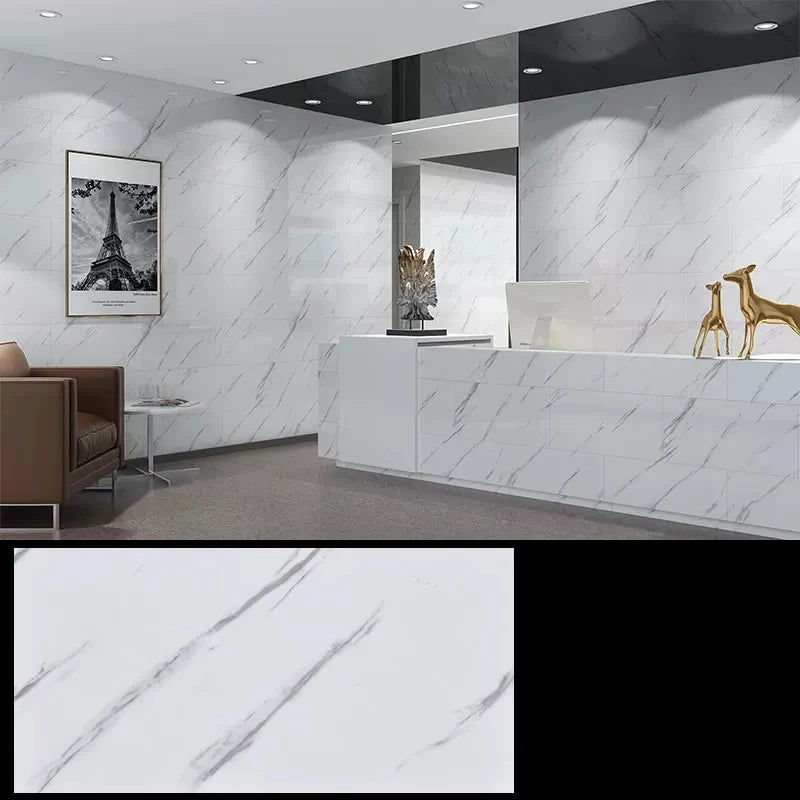 Adhesive Marble Wallpaper Waterproof Wall Stickers Kitchen Bathroom Living Room TV Background Renovation Wallboard Decor