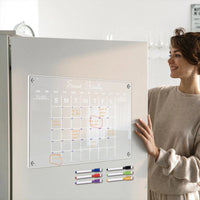 Fridge Magnet Sticker Calendar Board Planner Reusable Magnetic Dry Erase Board Schedule Transparent Acrylic Fridge Message Menu
