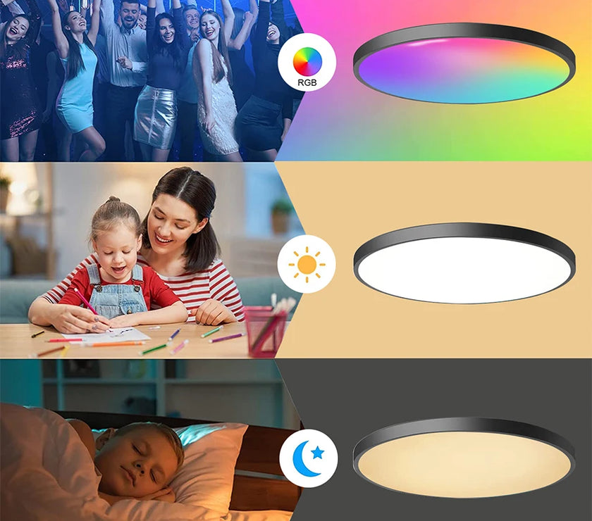 Tuya WiFi Smart LED Ceiling Light AC220V 24W RGB For Bedroom Living Room Home Decor Round Light Works With Alexa Google Home
