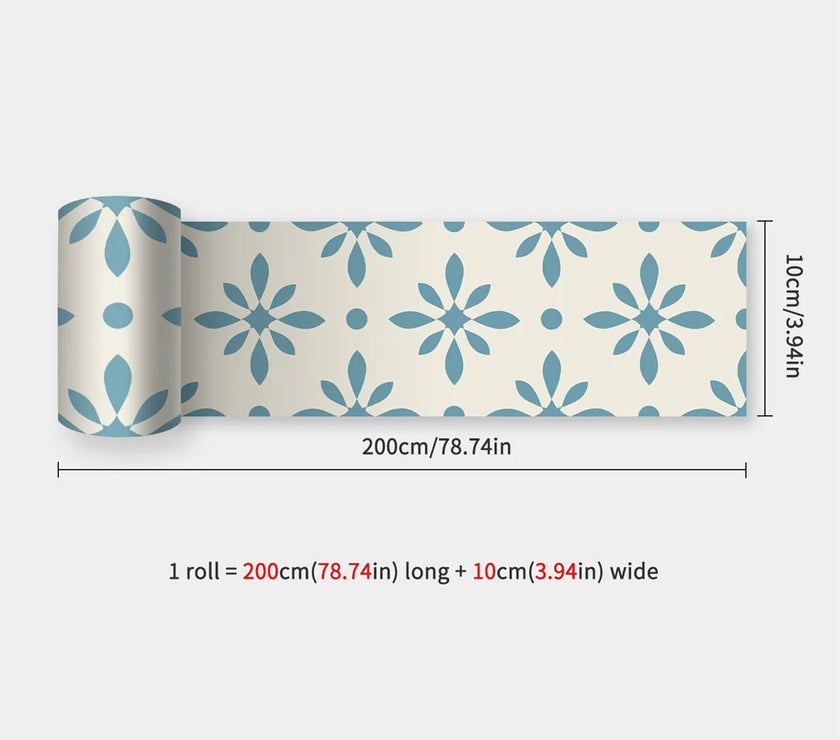 10X200cm Long Strip Wall Stickers Floor Kitchen Bathroom Living Room Skirting Line Wall Decor Waterproof Peel & Stick Wallpaper