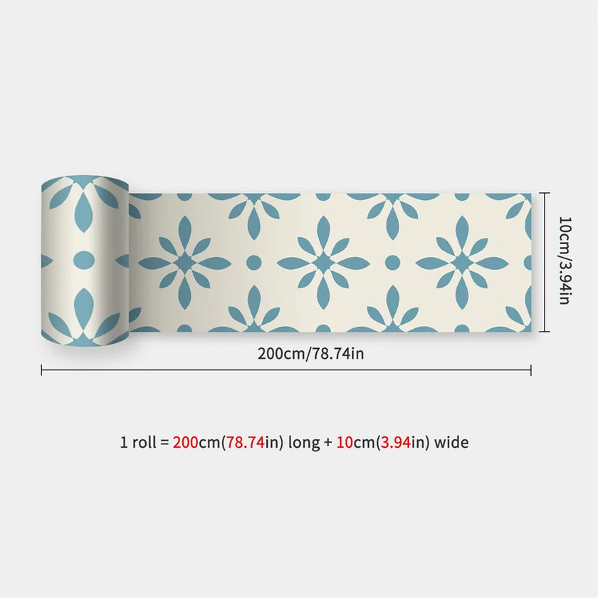 10X200cm Long Strip Wall Stickers Floor Kitchen Bathroom Living Room Skirting Line Wall Decor Waterproof Peel & Stick Wallpaper