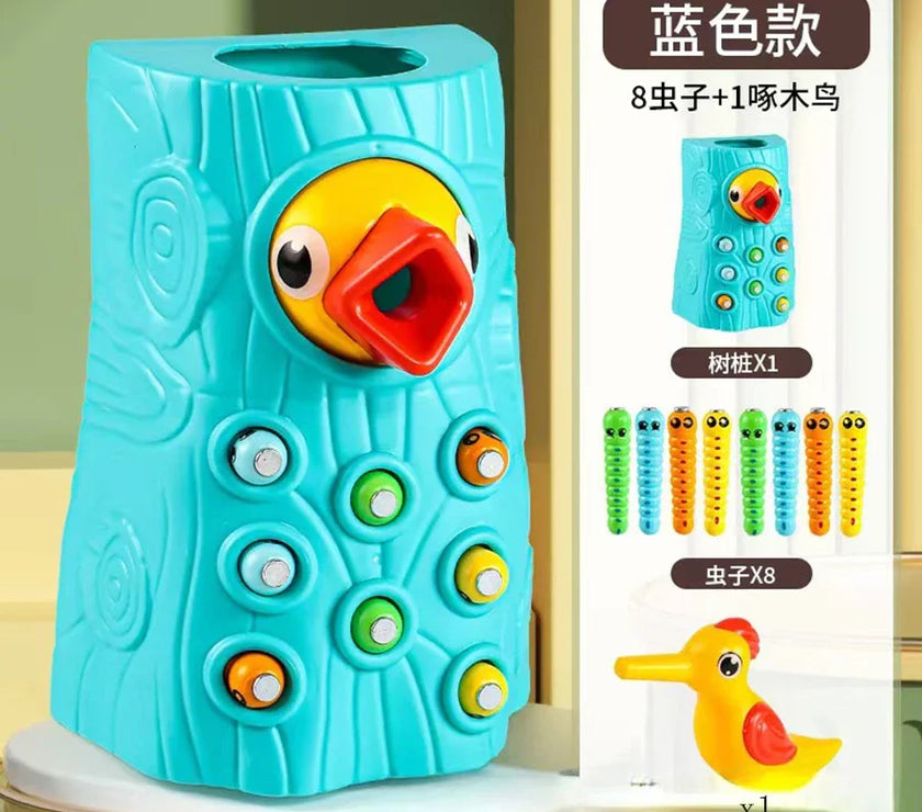 Children Woodpecker Catch Worms Toy Toddler Kids Magnetic Games