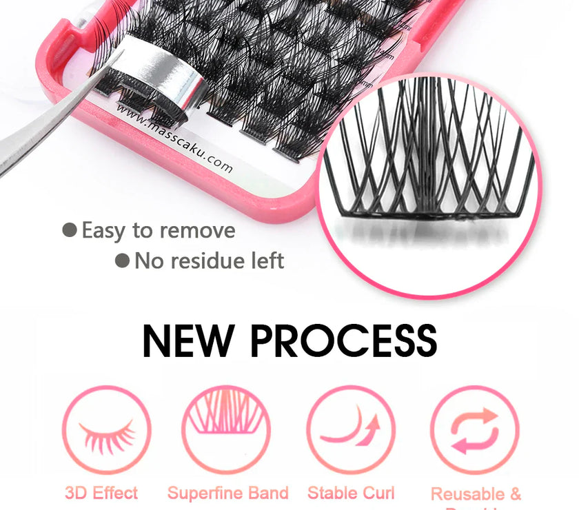 MASSCAKU Natural Volume Primor Material Cluster Lashes Extensions Strong Individual Eyelashes Beauty Salon