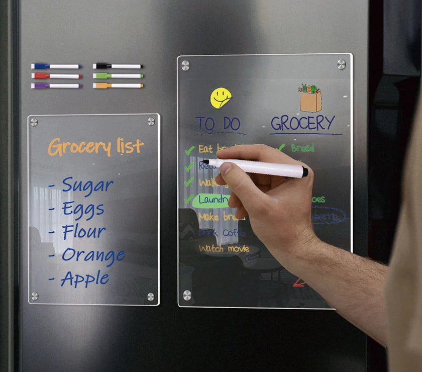Clear Acrylic Magnetic Calendar Fridge Calendar Message Board Monthly Weekly Calendar Reusable Magnetic Dry Erase Board For Home
