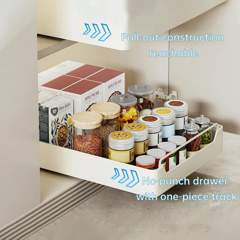 Installation Kitchen Spice Box Storage Rack Cabinets Organizer