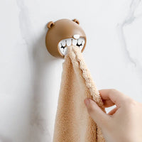 Creative Cartoon Towel Holder Bathroom Wall Hanging Face Towel Storage Rack Kitchen Punch Free Rag Towel Plug Dishcloth Clip