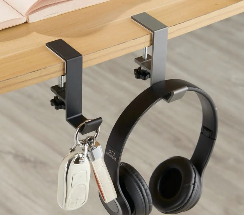 Multi-functional Desk Side Hook Portable Punch-free Hanging Bag Hook Removable Handbag Rack Purse Holder Home Organization