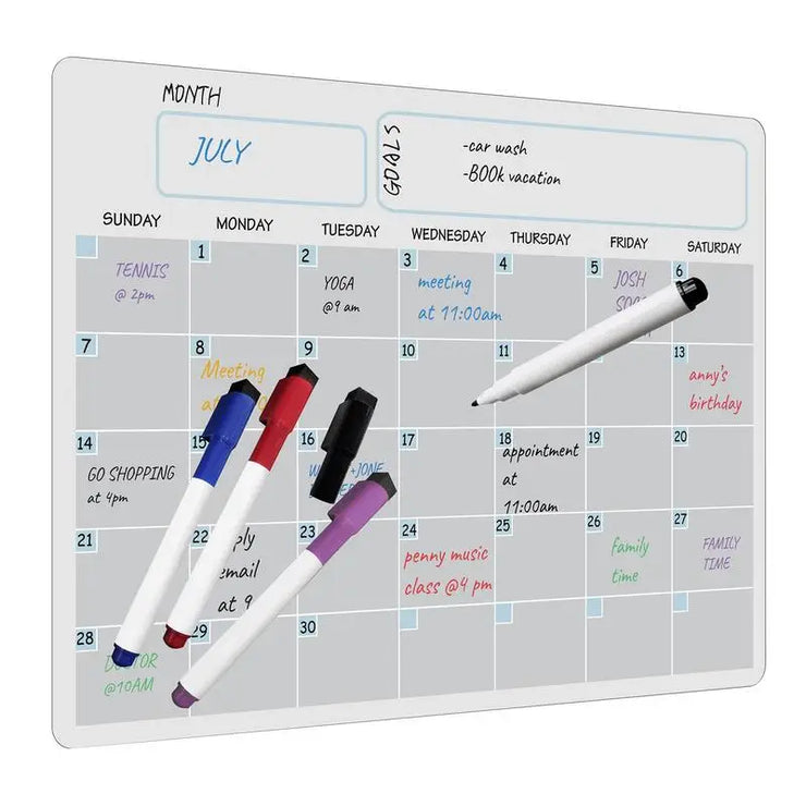 Fridge Calendar A3 Rewritable Monthly Weekly Planner Magnetic Dry Erase Calendar Refrigerator Sticker Message Board