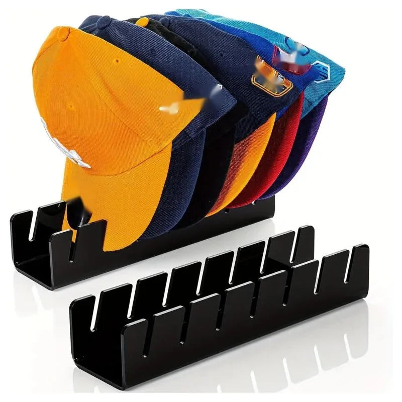 7-Holes Acrylic Hat Holder Baseball Cap Display Rack Cap Storage Stand For Home Closet Storage Organization Stores Decor