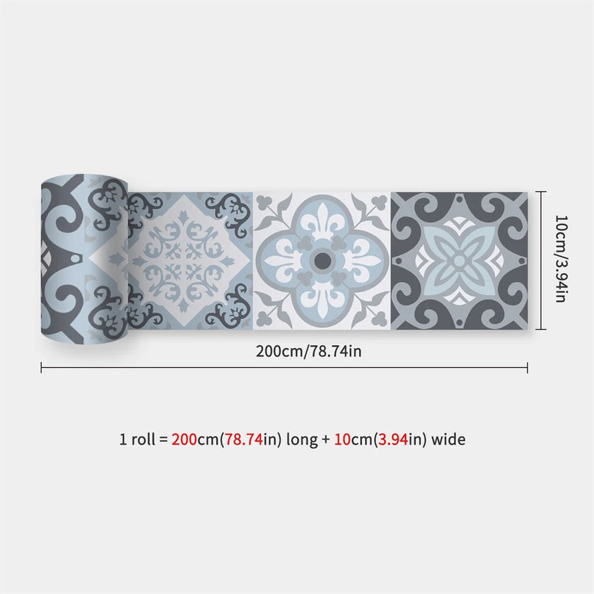 10X200cm Long Strip Wall Stickers Floor Kitchen Bathroom Living Room Skirting Line Wall Decor Waterproof Peel & Stick Wallpaper