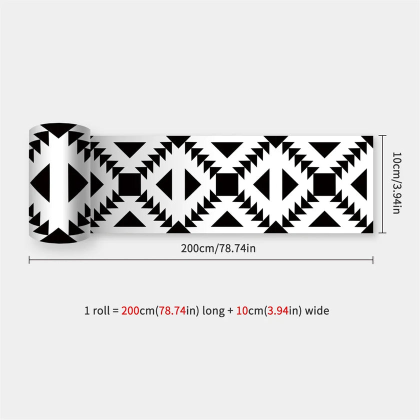 10X200cm Long Strip Wall Stickers Floor Kitchen Bathroom Living Room Skirting Line Wall Decor Waterproof Peel & Stick Wallpaper
