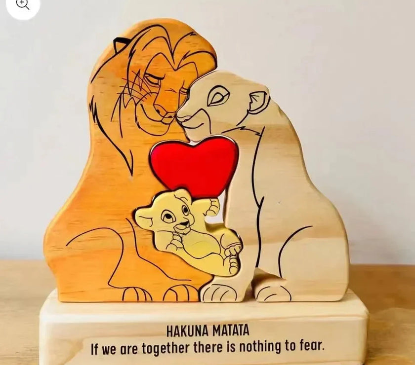 Puzzle Wooden Lion Puzzle Home Decor Thanksgiving Christmas Warm Gifts