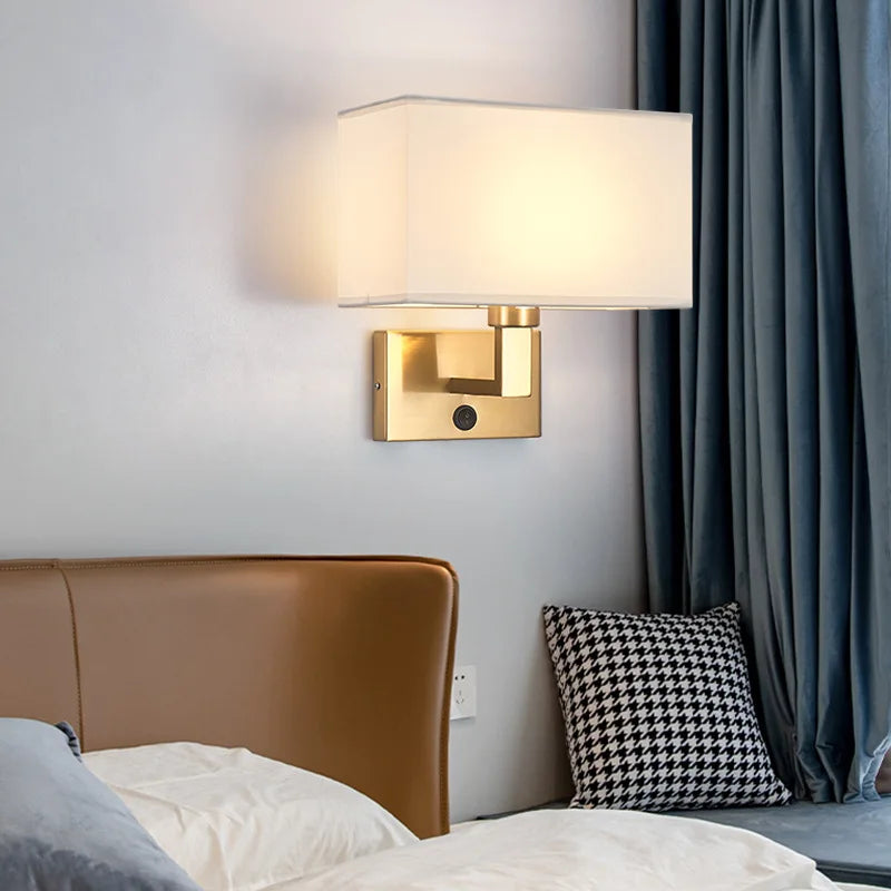 Switch LED Spotlight Reading Wall Lamp Bedroom Study Nordic Home Decor Light Fixture