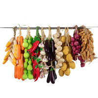 Simulation Foam Vegetables Artificial Pepper Garlic Corn Potato Peanut Hanging String Photography Props Restaurant Home Decor