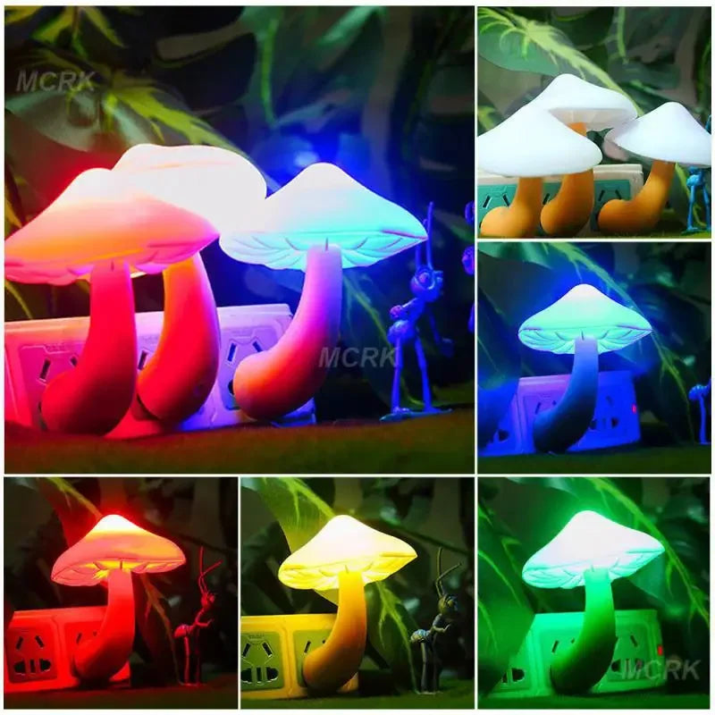 Light Control Night Light Wholesale Yellow Light Worm Mushroom Light Control Night Light Home Decor