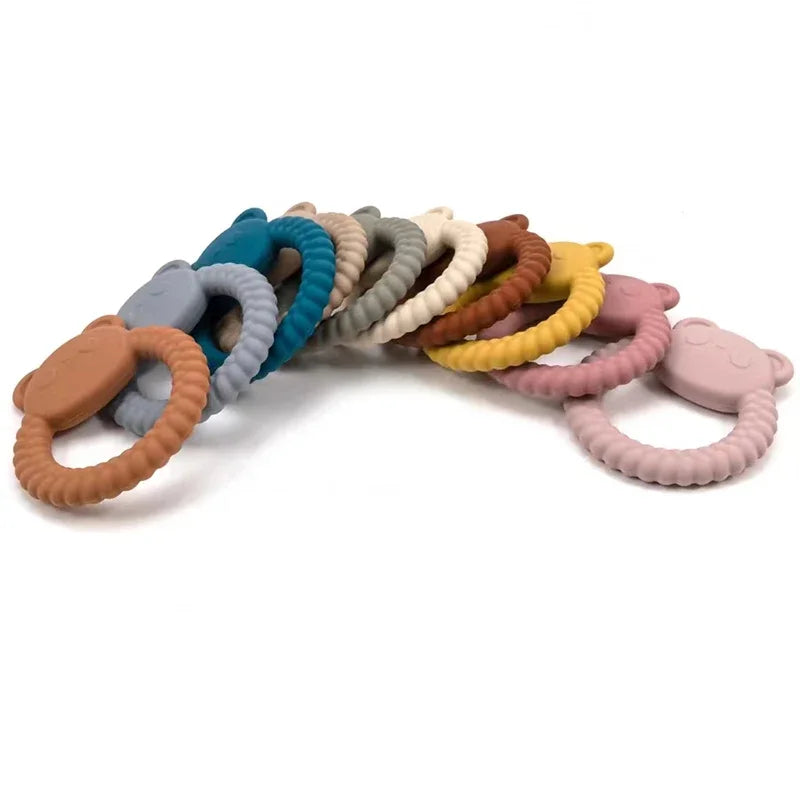 1Pcs Food Grade Baby Silicone Teether To1Pcs Food Grade Baby Silicone Teether Toy Cartoon Rabbit Nursing Teething Ring BPA Free Newborn Health Molar Chewing Accessoriesy Cartoon Rabbit Nursing Teething Ring BPA Free Newborn Health Molar Chewing Accessories