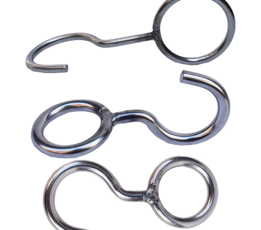 2pcs Alloy Pipe Hook Clothes Rod Windproof Hook Movable Kitchen Round Pipe Hook Home Storage Organization Accessories