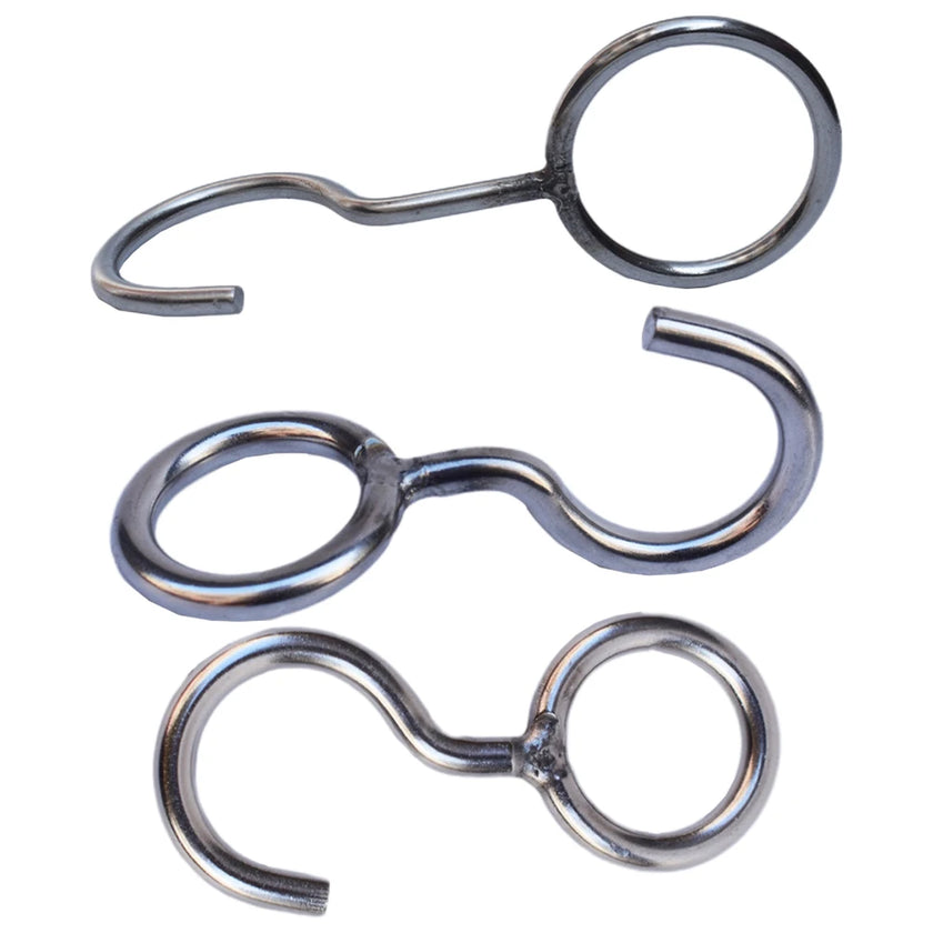 2pcs Alloy Pipe Hook Clothes Rod Windproof Hook Movable Kitchen Round Pipe Hook Home Storage Organization Accessories