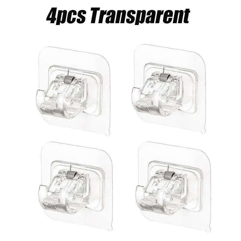 Hooks Adjustable Shelf Curtain Rod Bracket Fixture Bracket Fixing Clip Family Storage Hook Home Organization