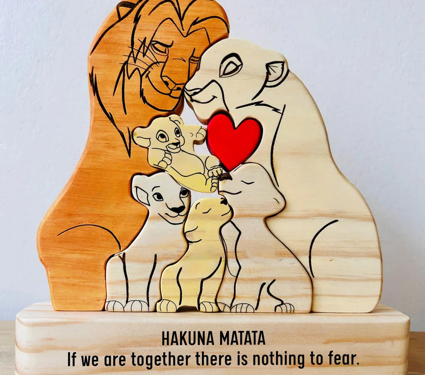 Puzzle Wooden Lion Puzzle Home Decor Thanksgiving Christmas Warm Gifts