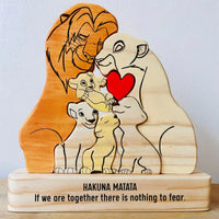 Puzzle Wooden Lion Puzzle Home Decor Thanksgiving Christmas Warm Gifts