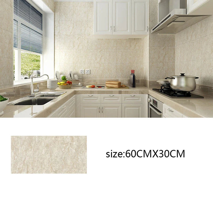 Adhesive Marble Wallpaper Waterproof Wall Stickers Kitchen Bathroom Living Room TV Background Renovation Wallboard Decor