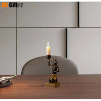 ancient egyptian idol candles holder enhances