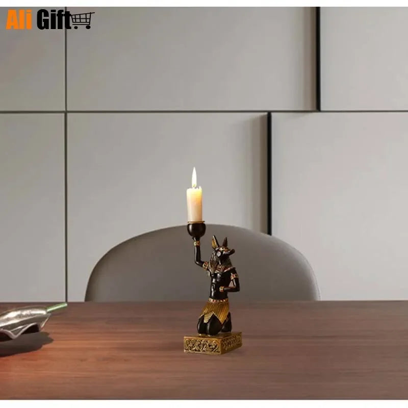 ancient egyptian idol candles holder enhances