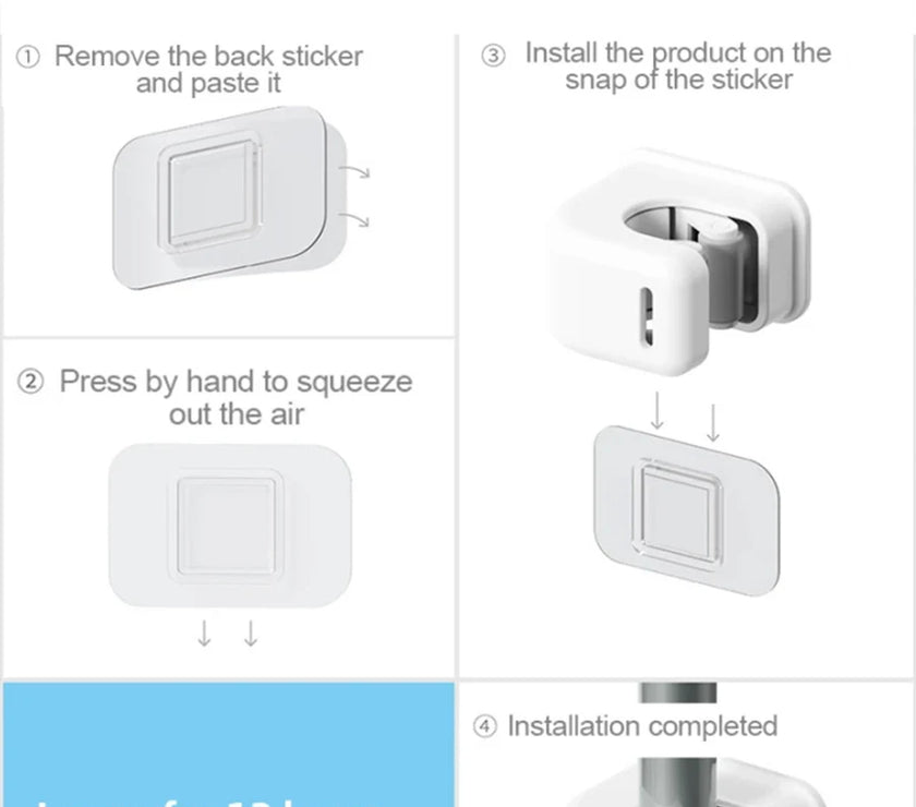 Multi-Purpose Umbrella Hooks Adhesive Wall Hanging Mop Broom Hook Kitchen Bathroom Organization Home Organizer Accessories